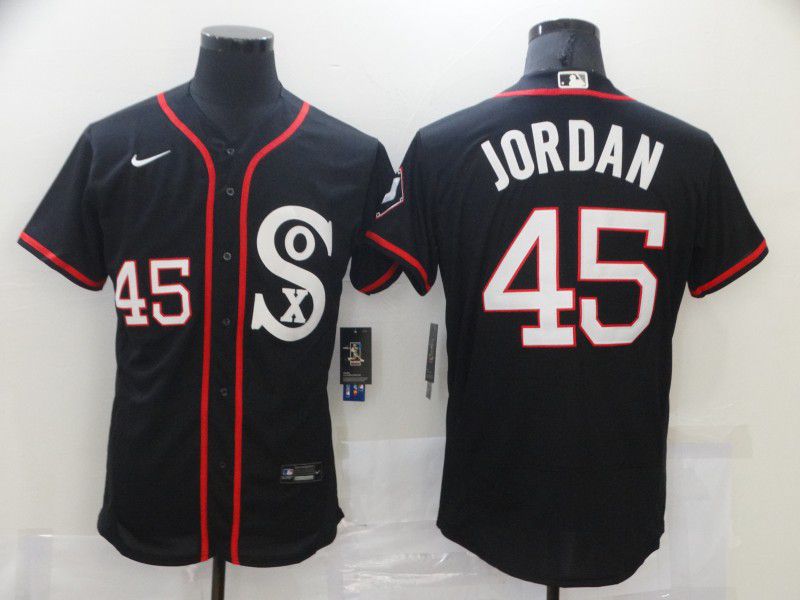 Men Chicago White Sox 45 Jordan Black Elite 2021 Nike MLB Jersey